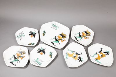 Servizio da dolce in porcellana con decoro Figure