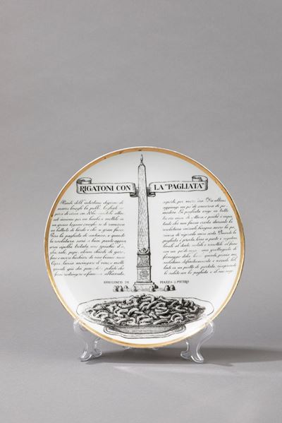 Specialità Romane, Piatto in ceramica decorata, 1970 ca.