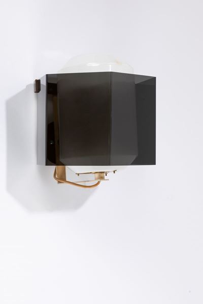 Lampada da muro in perspex opalino e colorato, 1959