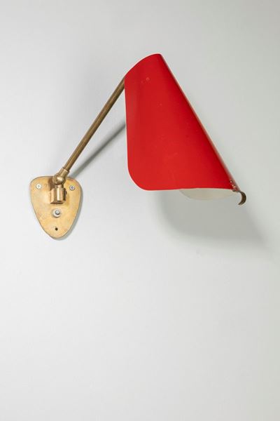 Lampada da muro direzionabile in ottone e metallo verniciato