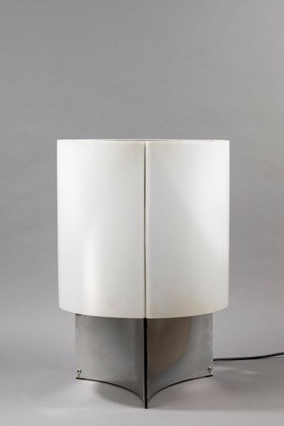 Lampada modello 526/G, metallo cromato e diffusore in perspex, 1965