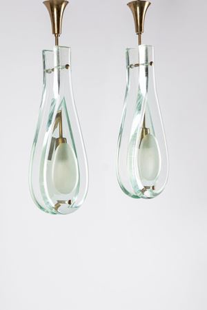 Two hanging lamps mod. 2259