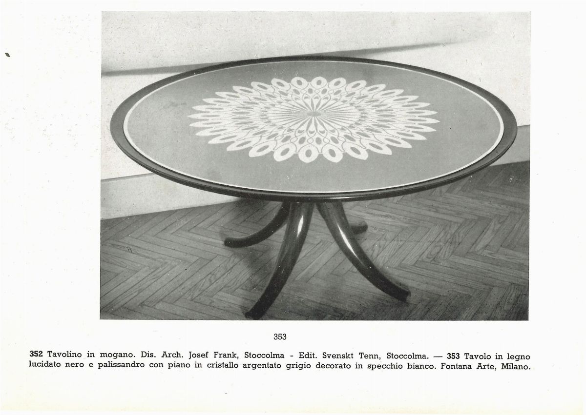 Gio Ponti, Pietro Chiesa - Tavolino da salotto in cristallo argentato e legno, 1947 ca.