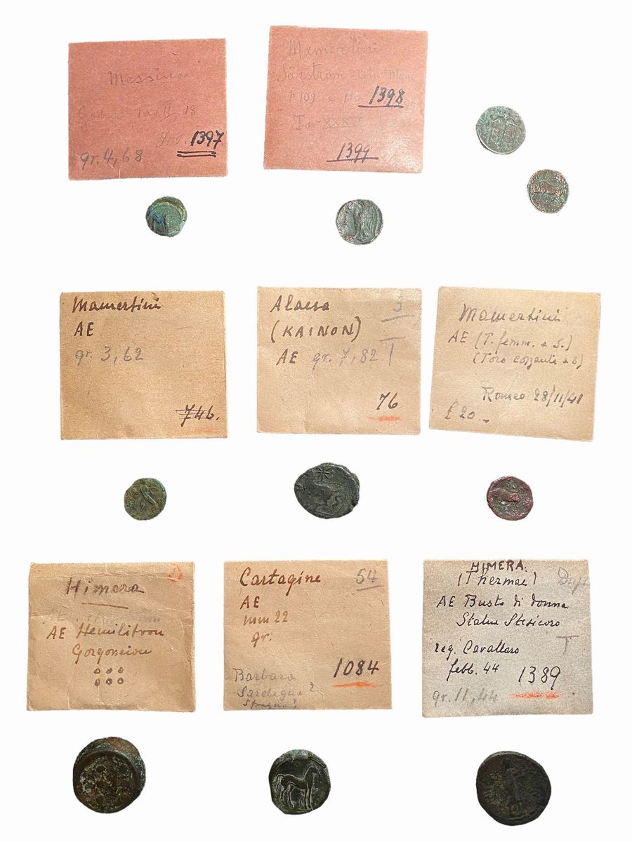 Collezione di 10 monete in bronzo del mondo greco e magno greco, comprendente Himera, Cartagine, ...