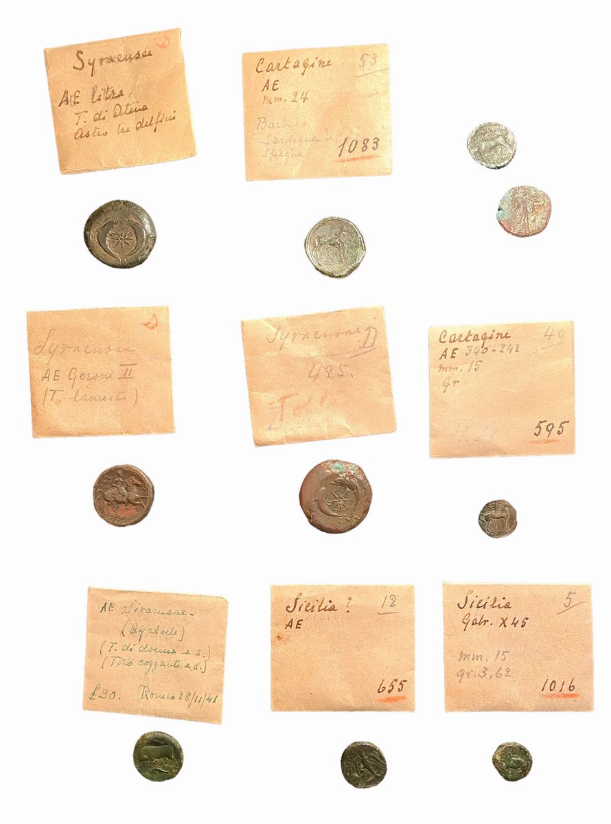 Lotto di 10 monete in bronzo del mondo greco e magno greco, comprendente esemplari da Cartagine e...