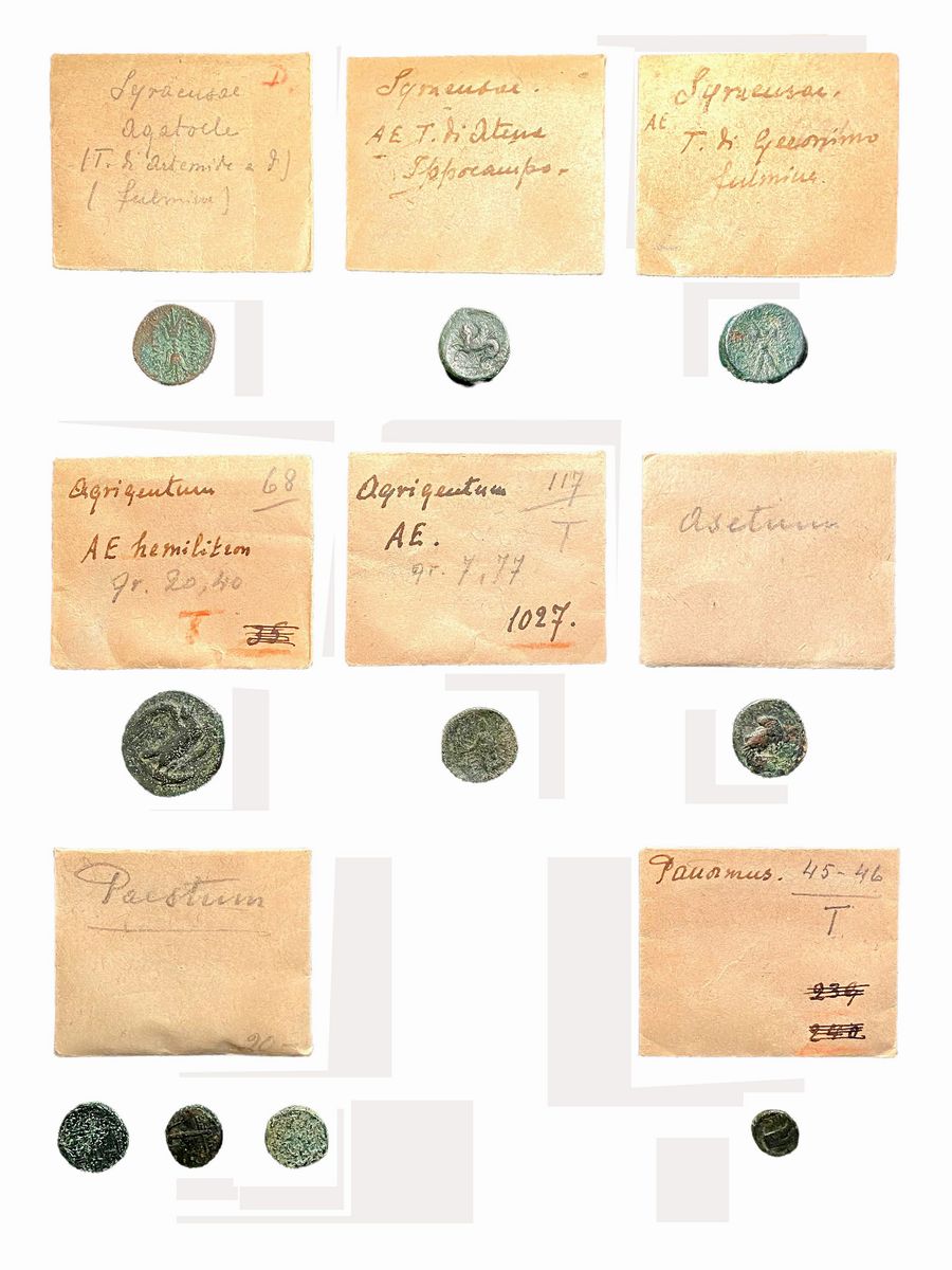 Lotto di 10 monete in bronzo del mondo greco e magno greco, inclusi esemplari da Siracusa, Agrige...