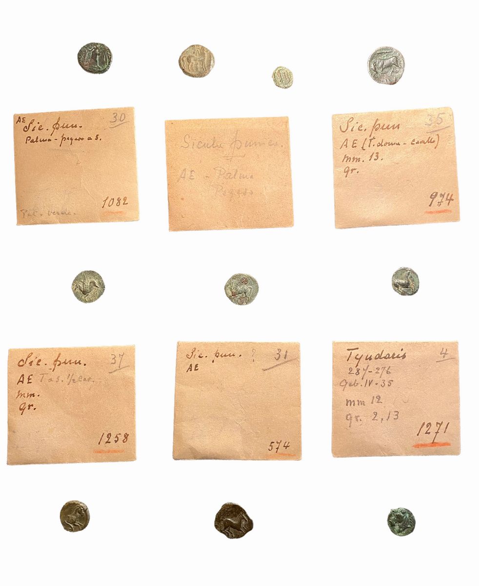 Lotto di 10 monete in bronzo del mondo greco e magno greco, tra cui Tyndaris e Cartagine