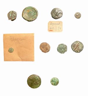 Lotto di 10 monete in bronzo del mondo greco e magno greco