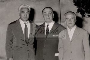 Photograph of Piero Taruffi, Renzo Castagneto, Giuseppe Morandi from the late 50s