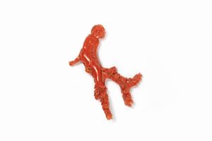  - Small figure of a boy in coral, Sicily or Naples 19th century