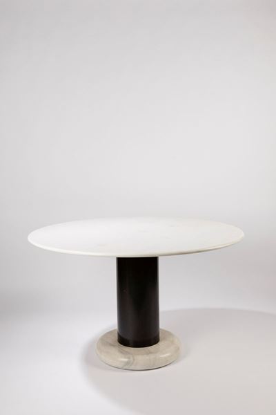 Super Loto, tavolo in marmo di Carrara e acciaio verniciato, 1971
