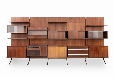 Studio Urio, 1958, 5 moduli con ripiani e radio