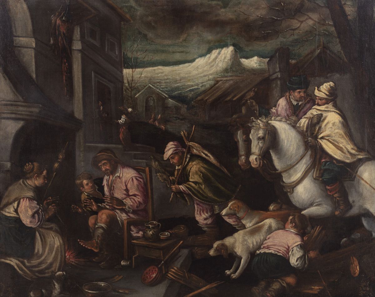 Bottega dei Bassano - Anonimo, Le quattro stagioni - Olio su tela, cm 97 x 120 ciascuno