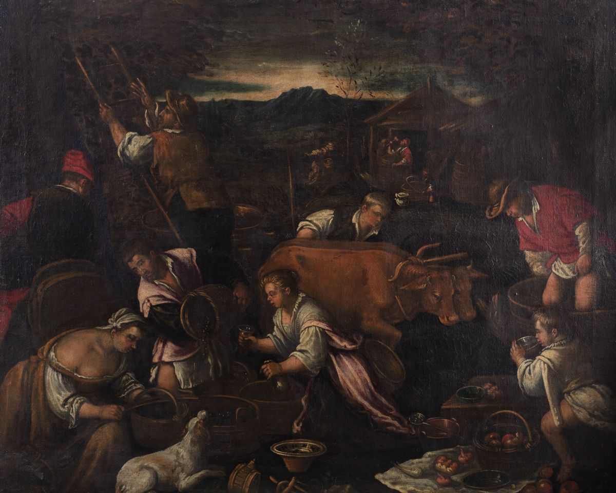 Bottega dei Bassano - Anonimo, Le quattro stagioni - Olio su tela, cm 97 x 120 ciascuno