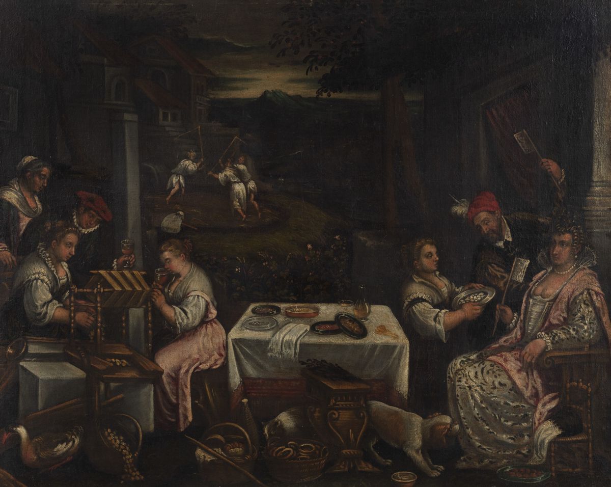 Bottega dei Bassano - Anonimo, Le quattro stagioni - Olio su tela, cm 97 x 120 ciascuno