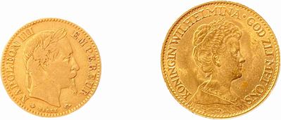 Moneta, Dieci Franchi di Francia e Dieci Gulden Olandesi