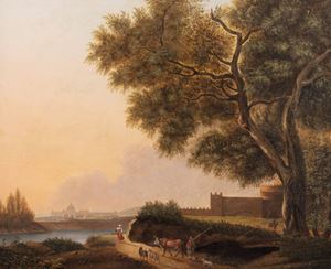 View of Rome with Basilica di San Pietro in the background