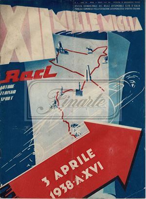 ‘Raci’ magazine, March 31, 1938, number 6 - Review of the Royal Automobile Club of Italy