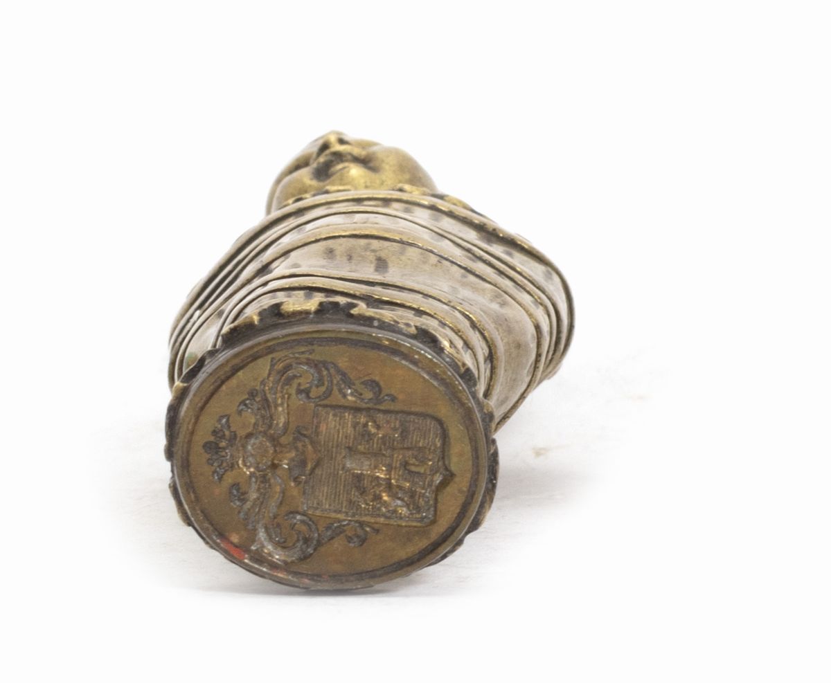 Sigillo in Bronzo Raffigurante Bambino in Fasce, Secolo XIX