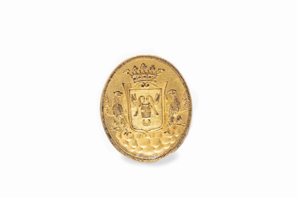 Sigillo in Metallo e Giada Raffigurante Giullare, Francia Secolo XIX