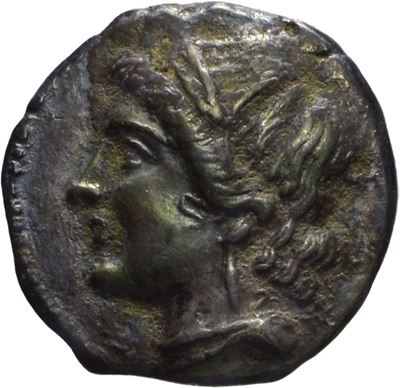 Cartagine, Shekel 1/4, emissione 220-210 a.C.