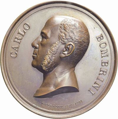 Carlo Bombrini, Medaglia commemorativa, 1882, bronzo, Ø 49,29 mm