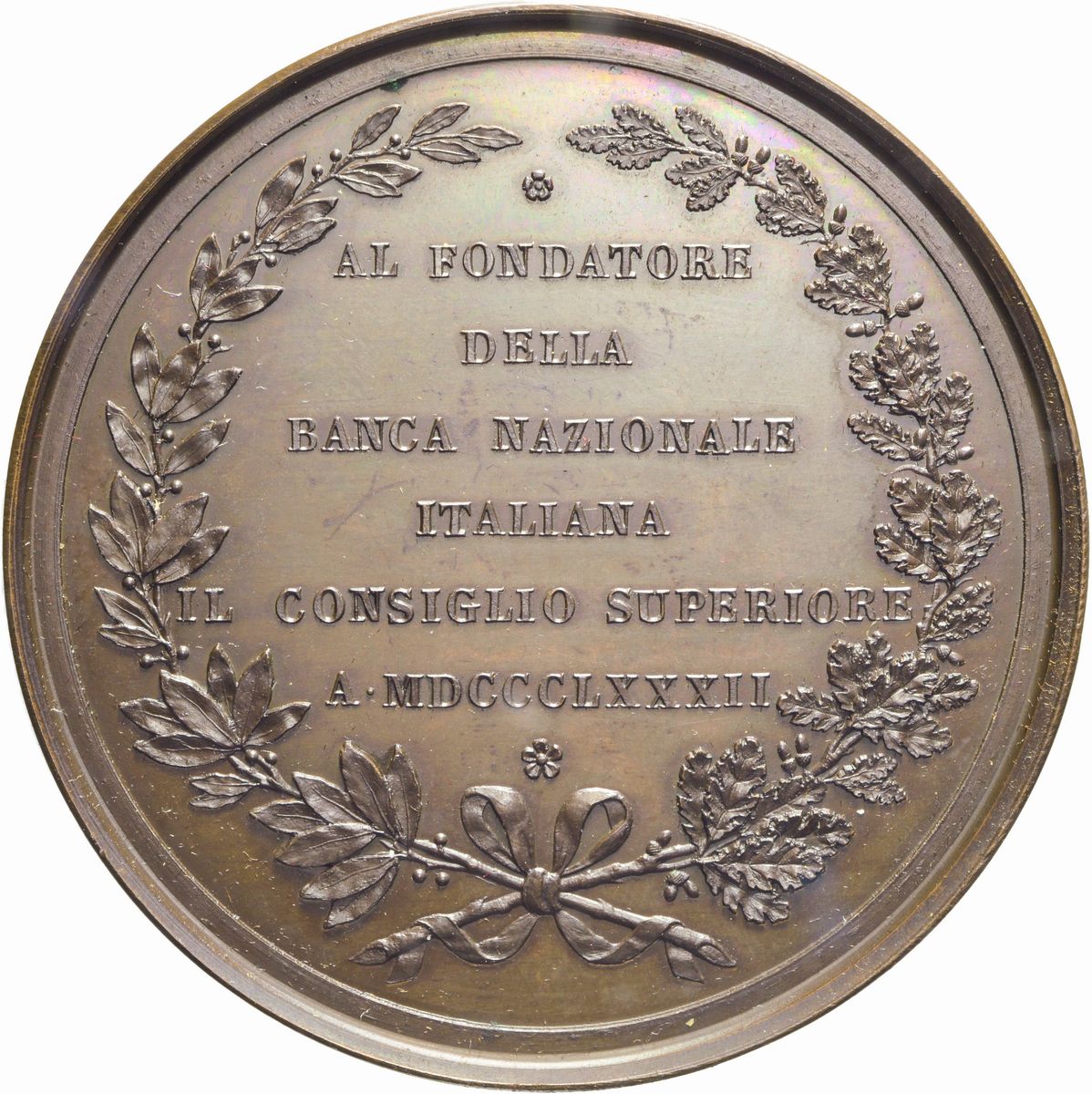 Italia - Medaglia commemorativa per Carlo Bombrini, 1882, bronzo