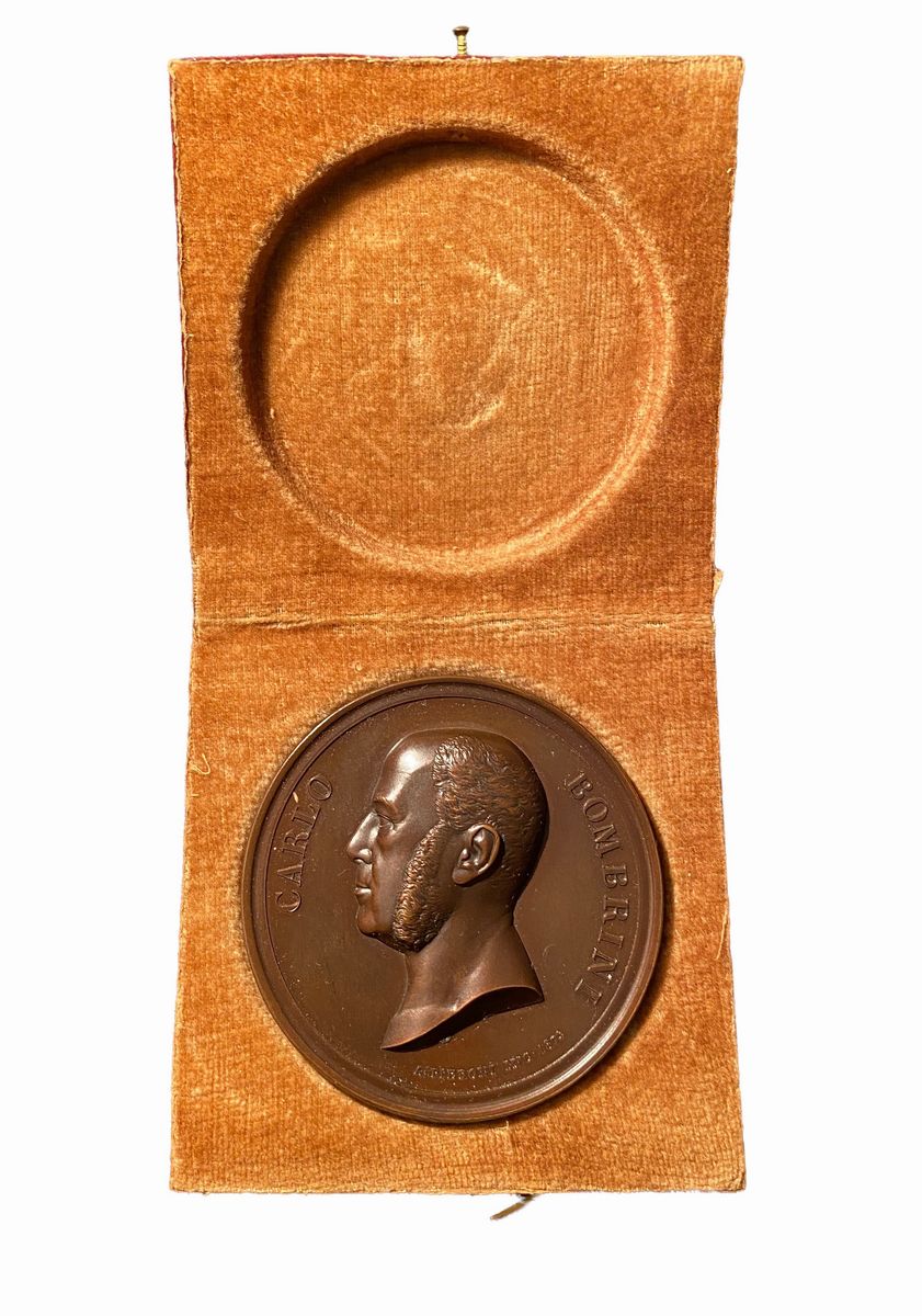 Italia - Medaglia commemorativa per Carlo Bombrini, 1882, bronzo