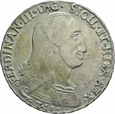 Piastra da 12 Tarì, 1800, Argento, gr. 27,28, Diam. mm. 38