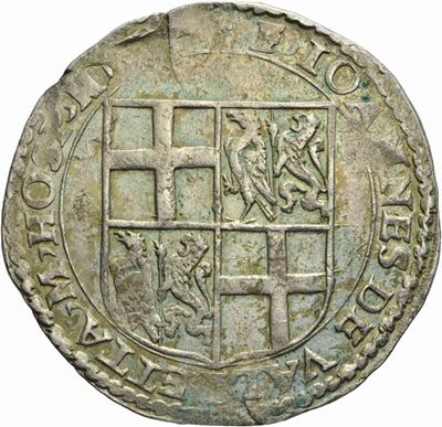 Jean de la Vallette, 4 Tarì, 1557-1568, argento, gr. 10,50, diam. mm. 33,99