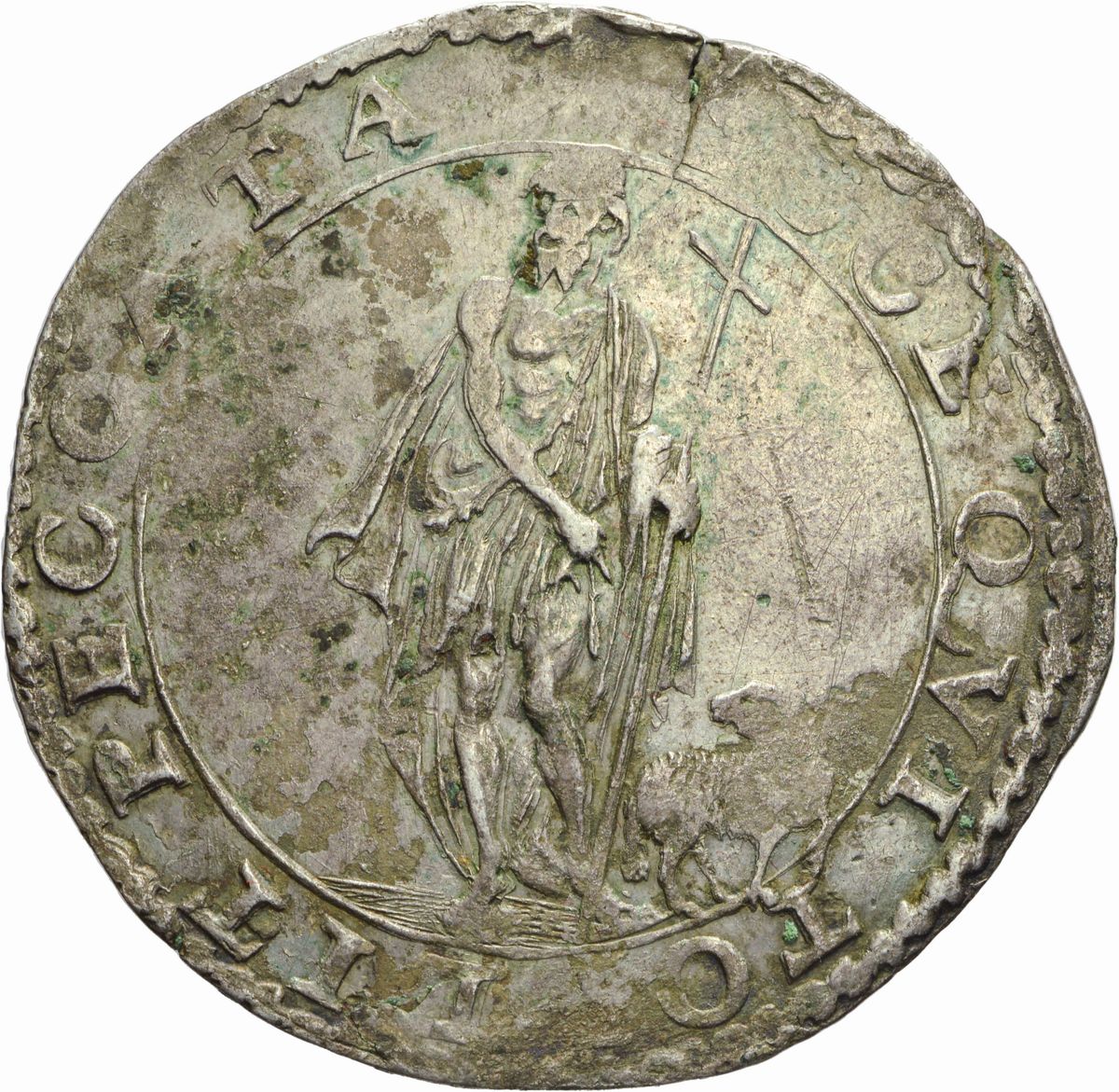Malta - Jean de la Vallette, 4 Tarì, 1557-1568, argento, gr. 10,50, diam. mm. 33,99