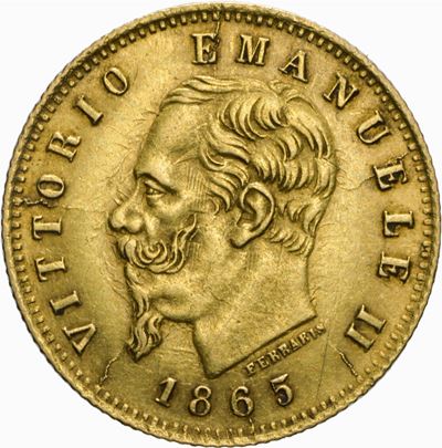 Vittorio Emanuele II, 5 Lire 1865