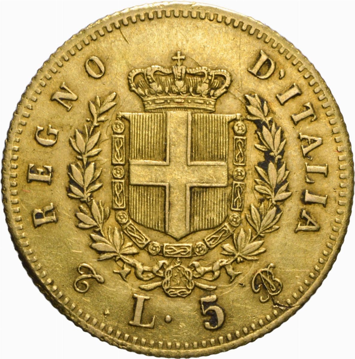 Regno D'italia - Vittorio Emanuele II, 5 Lire 1865