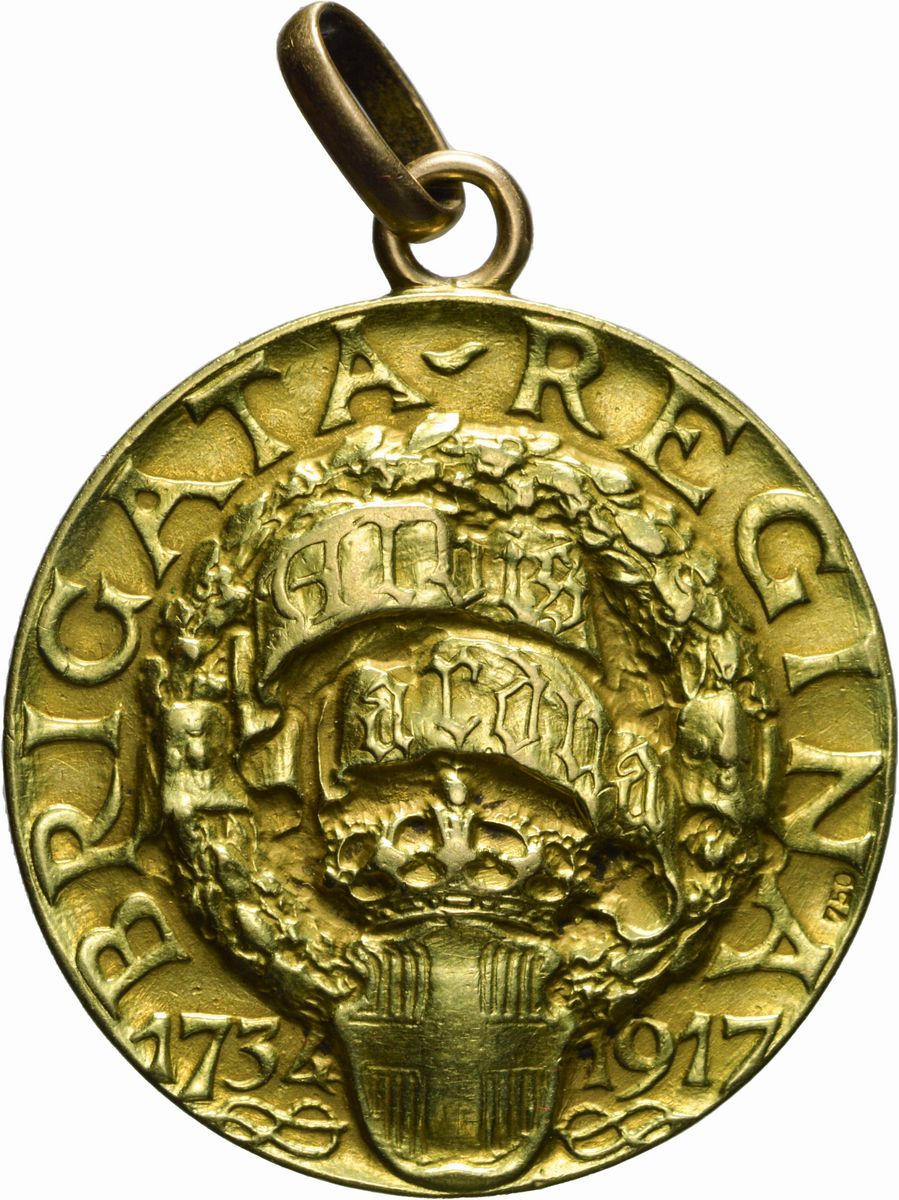 Italia - Medaglia Reggimentale Brigata Regina, 1917, Avorio, 10,85 g, Diametro: 30,07 mm