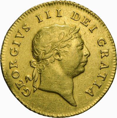 Giorgio III, Moneta Half Pound del 1810 in oro