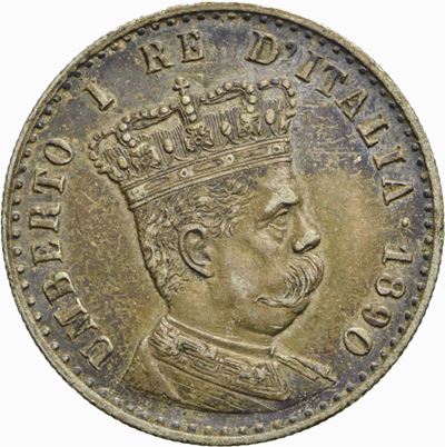 Umberto I, Moneta da 50 centesimi, Colonia Eritrea, 1890-1896, Argento