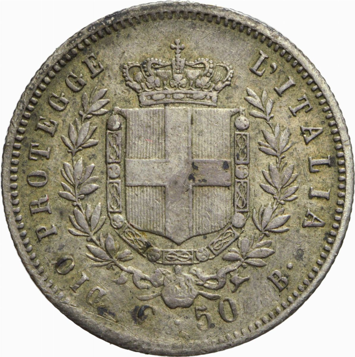 Regno D'italia - Vittorio Emanuele II, Re eletto, 1859, 50 Centesimi