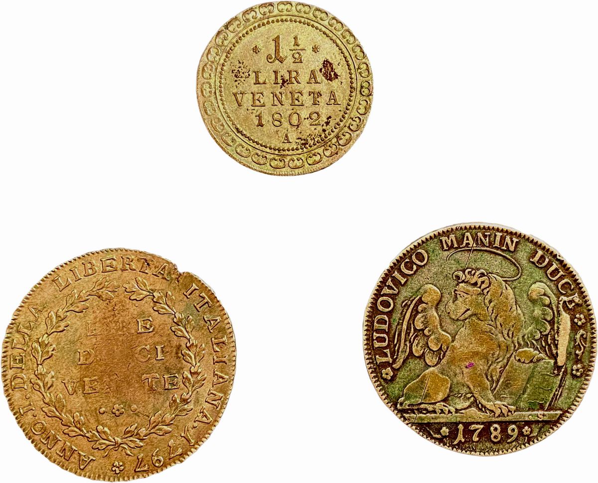 Veneto - Lotto di 3 monete venete in argento, Venezia, 1802-1797