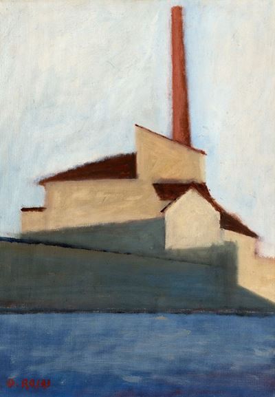 La fabbrica, olio su tela, 1956