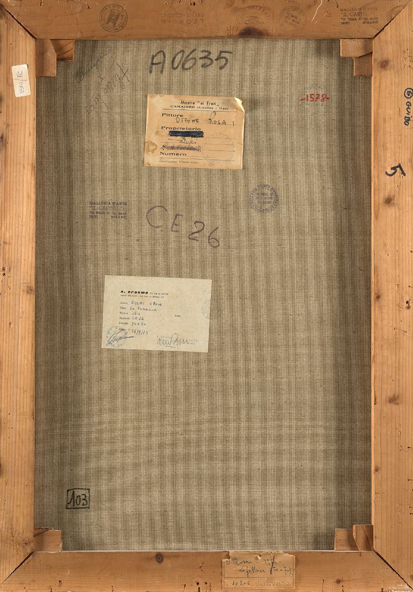 Ottone Rosai - La fabbrica, olio su tela, 1956