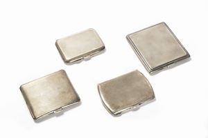 Lot consisting of four silver cigarette cases, Birmingham, England first half of the 20th century