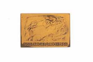 Placca in bronzo della cinquantesima edizione della Targa Florio, 1966