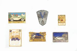 Lot consisting of six silver and gilded metal plates and enamels from the I, III, V, VII, VIII and X Concours d'Elegance for Automobiles, Treviso, Sanremo and Turin, from 1933 to 1939