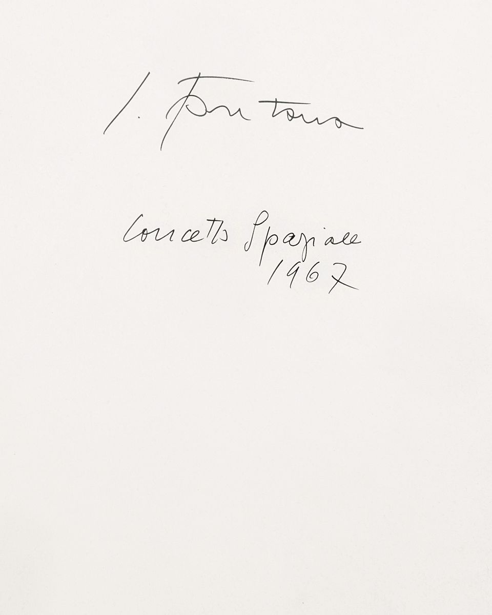 Lucio Fontana - Concetto spaziale, litografia con incisione