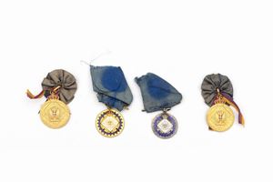 Lot consisting of four RACI medals in metal and enamels