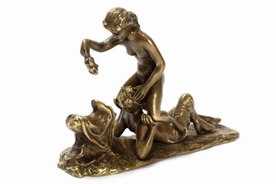 Scultura in Bronzo Raffigurante Scena Erotica, Probabilmente Francia, Fine Secolo XIX - Inizi Sec...