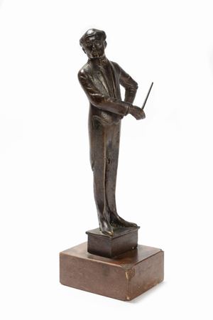  - Scultura in bronzo raffigurante ritratto di Arturo Toscanini, secolo XX