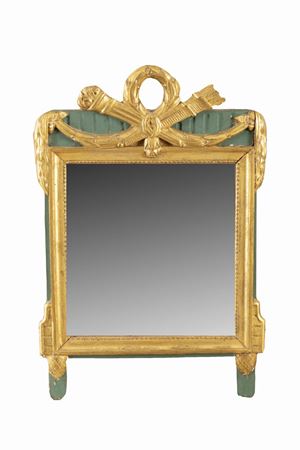  - Louis XVI style mirror in lacquered and gilded wood