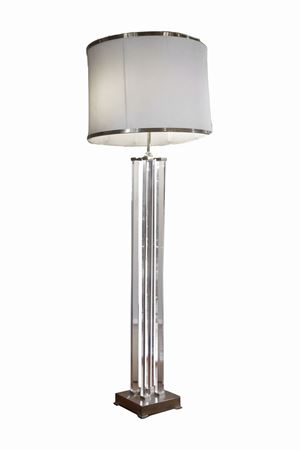  - Lampada in plexiglass e ottone, anni '80 del Novecento