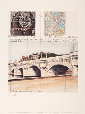 Christo - Pont Neuf, wrapped, project for Paris 1980